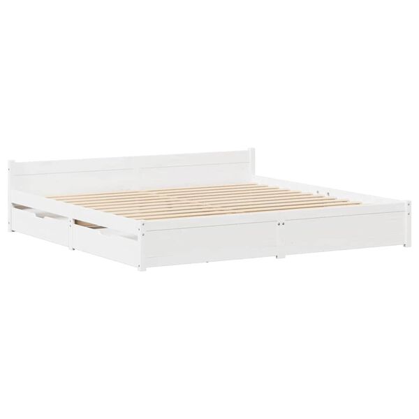 vidaXL Letto senza Materasso Bianco 150x200 cm Legno Massello di Pino