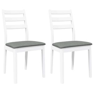 vidaXL Sedie da Pranzo con Cuscini 2 pz Bianco Legno Massello di Hevea