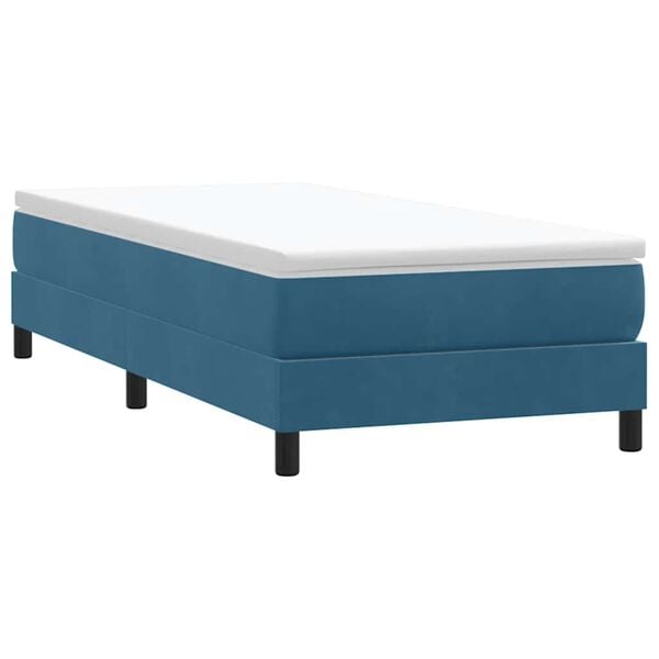 vidaXL Letto a Molle senza Materasso Blu Scuro 100x220 cm in Velluto