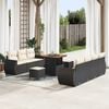 vidaXL Set Divano da Giardino con cuscino 10 pcs Nero polyrattan