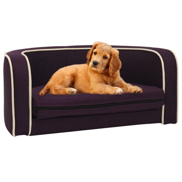 vidaXL Divano Cani Pieghevole Bordeaux 73x67x26cmCuscino Lino Lavabile