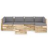vidaXL Set Salotto da Giardino con Cuscini 6 pz Legno Impregnato Verde
