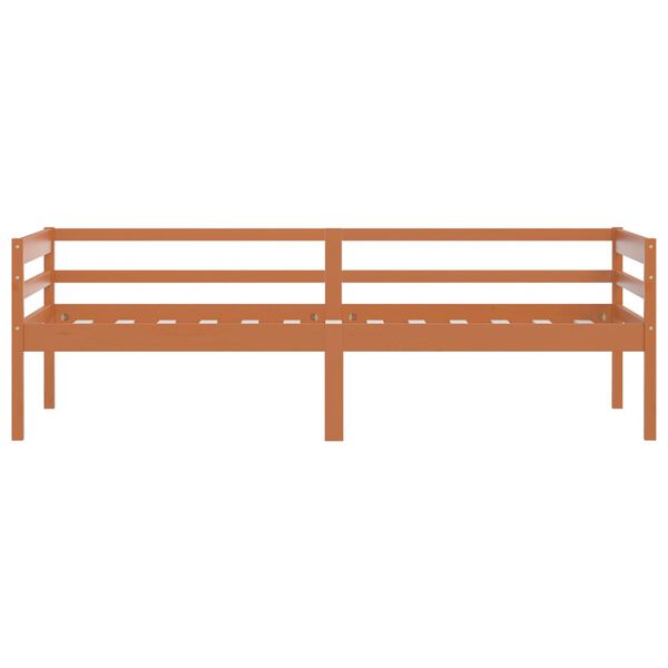 vidaXL Giroletto senza Materasso Ambrato Legno Massello Pino 90x200 cm