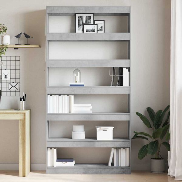 vidaXL Armadio per Libri Grigio cemento 100 x 30 x 198 cm