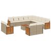 vidaXL Set Divani da Giardino 14pz con Cuscini in Polyrattan Beige