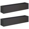 vidaXL Vaso da giardino 2 pz Nero 80 x 20 x 20 cm