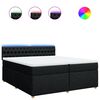 vidaXL Giroletto a Molle con Materasso Nero 200x200 cm in Tessuto
