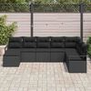 vidaXL Set di divani con cuscino 8 pcs Nero polyrattan