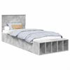 vidaXL Struttura del letto con lo scaffale Grigio cemento 90 x 200 cm