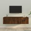 vidaXL Set Mobili Porta TV 3 pz Rovere Marrone in Legno Multistrato