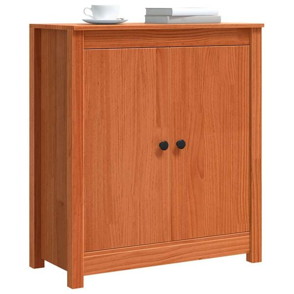 vidaXL Credenza Marrone cerato 70 x 35 x 80 cm Pino massello