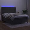 vidaXL Letto a Molle con Materasso e LED Grigio Scuro 140x190 cm
