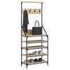 vidaXL Appendiabiti con Porta Scarpe Rovere Sonoma 70x34x184 cm