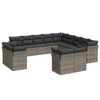 vidaXL Set Divani da Giardino 13 pz con Cuscini Grigio in Polyrattan