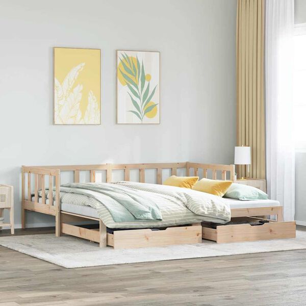 vidaXL Divano Letto Estraibile con Cassetti senza Materasso 80x200 cm
