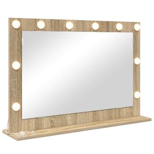 vidaXL Specchio da Vanit&agrave; Rovere Sonoma 80 x 55 x 18 cm Rettangolare