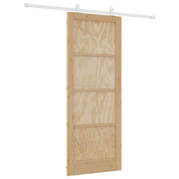 vidaXL Porta scorrevole ORKDAL Marrone 83 x 211 cm Pino massello
