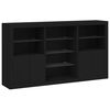vidaXL Credenza con Luci LED Nera 181,5x37x100 cm
