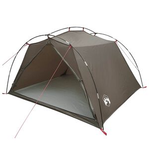 vidaXL Tenda a tunnel 4 persona Marrone e Grigio