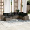 vidaXL Set Divano da Giardino 8 pz con Cuscini Grigio in Polyrattan