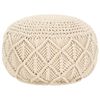 vidaXL Pouf Lavorato a Mano in Macram&eacute; 45x30 cm in Cotone