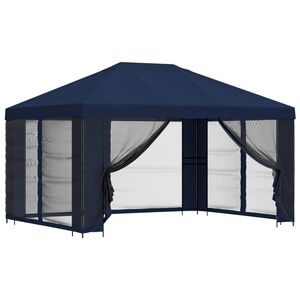 vidaXL Gazebo da giardino con pareti laterali 4 &times; 3 m Blu