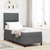 vidaXL Letto a molle con materasso Grigio scuro 80 x 200 cm Tessuto