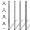 vidaXL Set Gambe Tavolo 4 pz in Nickel Spazzolato Regolabili 1100 mm