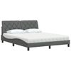 vidaXL Letto con Materasso Grigio Scuro 160x200 cm Tessuto