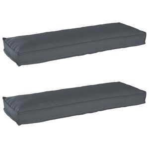 vidaXL Set di Cuscini per Pallet 2 pcs Antracite 120 x 40 x 8 cm