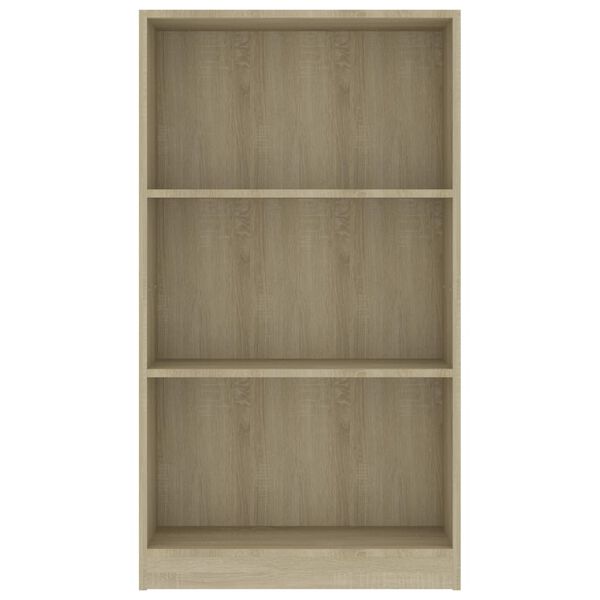 vidaXL Libreria a 3 Ripiani Sonoma 60x24x109 cm in Legno Multistrato