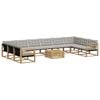 vidaXL Set di divani da esterno 11 pz Bianco e Grigio Chiaro
