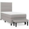 vidaXL Giroletto a Molle con Materasso Grigio Chiaro100x200 cm Tessuto