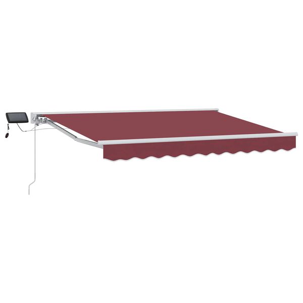 vidaXL Cornice per Tenda Manuale con LED Borgogna 2,5 x 2 m