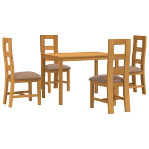 vidaXL Set da pranzo 5 pz Grigio Legno di Quercia Massello