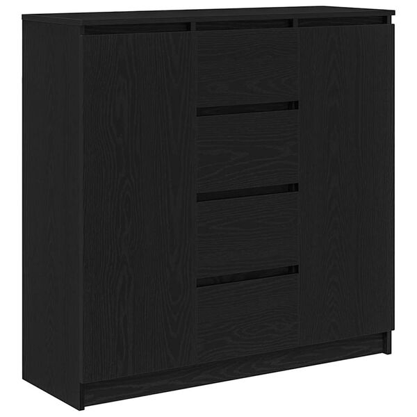vidaXL Credenza con Cassetti Rovere Nero 100,5x35x98,5 cm Truciolato
