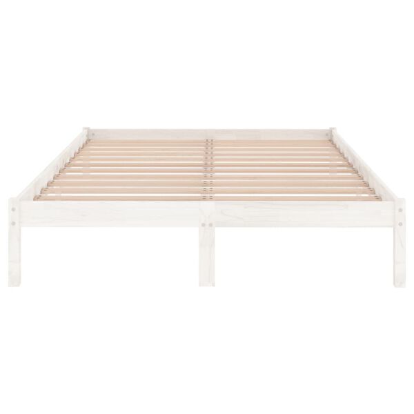 vidaXL Giroletto Bianco in Legno Massello 135x190 cm Double