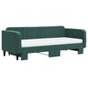vidaXL Divano Letto Estraibile Materassi Verde Scuro 90x200 Velluto