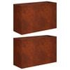 vidaXL Vaso da giardino 2 pz Ruggine 80 x 30 x 50 cm Acciaio Corten