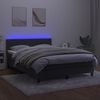 vidaXL Letto a Molle con Materasso e LED Grigio Scuro 140x200 cm