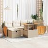 vidaXL Set Divano da Giardino 8 pz con Cuscini Beige in Polyrattan