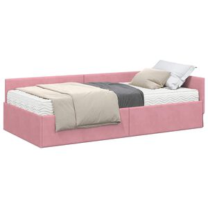 vidaXL Struttura Letto Angolare con Materasso 2 pz Rosa 80 x 200 cm