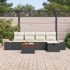vidaXL Set Divano da Giardino con cuscino 6 pcs Nero Poly Rattan