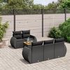 vidaXL Set Divano da Giardino 6 pz con Cuscini Nero in Polyrattan