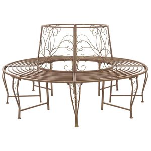vidaXL Panchina per Alberi 8-Numero di posti &Oslash; 160 x 89 cm Acciaio