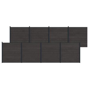 vidaXL Pannello di Recinzione 8 pcs WPC e Alluminio Nero