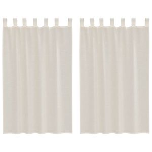 vidaXL Tende in Voile con Linguetta 2 pz Crema