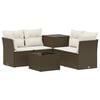 vidaXL Set di divani 6 pz Marrone e Bianco Crema