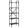 vidaXL Libreria Nera 5 Ripiani 56x31,5x174 cm Legno Multistrato