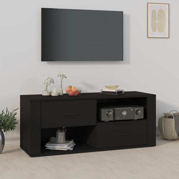 vidaXL Mobile Porta TV Nero 100x35x40 cm in Legno Multistrato